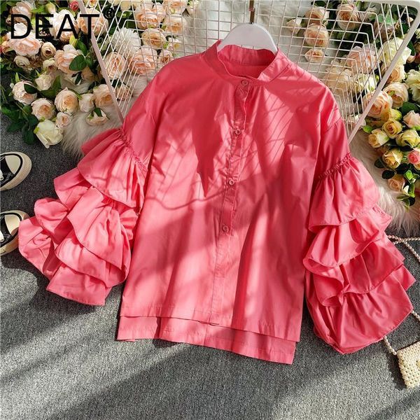 women's blouses & shirts deat women ruffles shirt layers flared sleeves petal stand neck long sleeve fashion spring summer 2021 11d2064, White
women's blouses & shirts deat women ruffles shirt layers flared sleeves petal stand neck long sleeve fashion spring summer 2021 11d2064, White