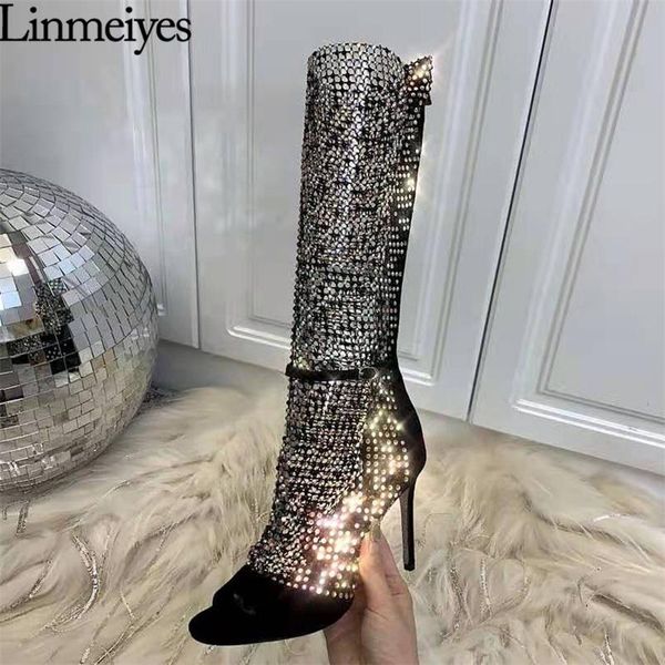 summer high heels boots women luxury designer rhinestone sandals ladies fishing net bling runway shoes 2021, Black
summer high heels boots women luxury designer rhinestone sandals ladies fishing net bling runway shoes 2021, Black