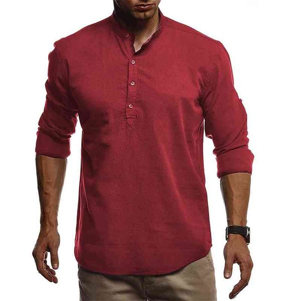 men's fashion simple large casual shirt 2020 youth solid long sleeve standing collar linen shirt2021, White;black
men's fashion simple large casual shirt 2020 youth solid long sleeve standing collar linen shirt2021, White;black