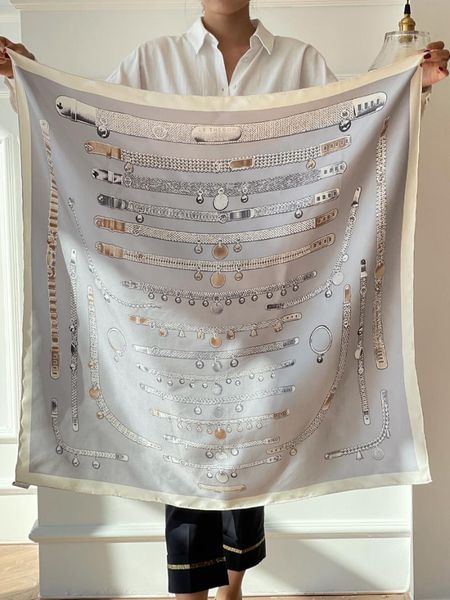 scarves 100% mulberry-silk scarf 90*90cm designer square silk twill hand rolled head scarfs for women retro, Blue;gray
scarves 100% mulberry-silk scarf 90*90cm designer square silk twill hand rolled head scarfs for women retro, Blue;gray