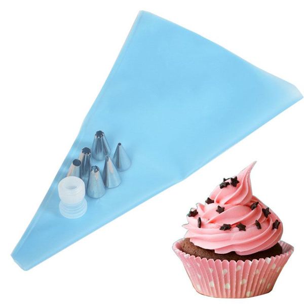 baking & pastry tools 8pcs/set silicone kitchen accessories icing piping cream bag + 6 stainless steel nozzles set diy cake decorating tips
baking & pastry tools 8pcs/set silicone kitchen accessories icing piping cream bag + 6 stainless steel nozzles set diy cake decorating tips