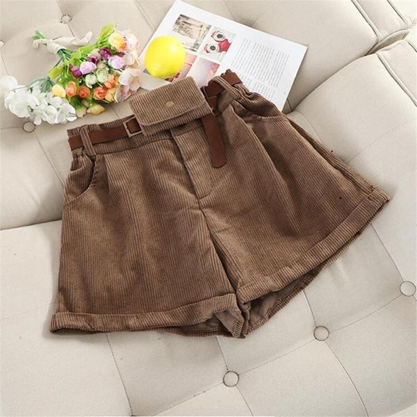 women's shorts women winter corduroy wide leg solid korean loose thick ladies sashes pockets casual, White;black
women's shorts women winter corduroy wide leg solid korean loose thick ladies sashes pockets casual, White;black