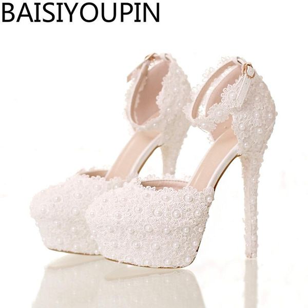 white pearl bridal shoes flower lace thin heel wedding water platform super high women's sandal wristband dress, Black
white pearl bridal shoes flower lace thin heel wedding water platform super high women's sandal wristband dress, Black