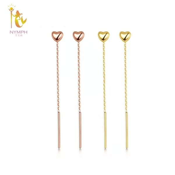 nymph authentic 18k yellow gold drop earrings for women wedding classic gift solid au750 tassel chain fine jewelry e369 210317, Silver
nymph authentic 18k yellow gold drop earrings for women wedding classic gift solid au750 tassel chain fine jewelry e369 210317, Silver