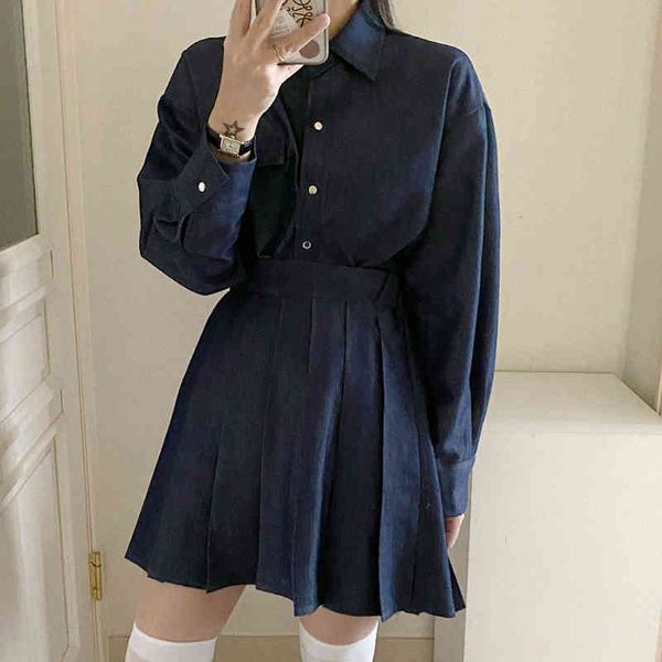 dress suits women two sets long sleeve denim shirts and high waist mini pleated skirt spring piece outfits t6d0 7ne3, Black;gray
dress suits women two sets long sleeve denim shirts and high waist mini pleated skirt spring piece outfits t6d0 7ne3, Black;gray