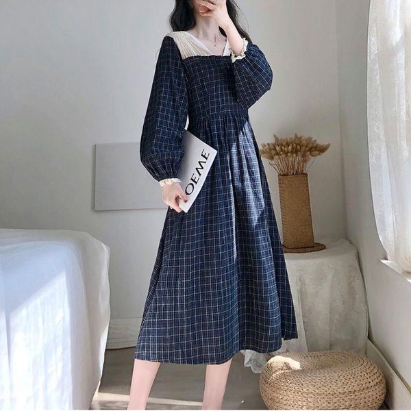 casual dresses houzhou elegant vintage plaid dress women lace patchwork long sleeve midi spring autumn preppy style outfits streetwear, Black;gray
casual dresses houzhou elegant vintage plaid dress women lace patchwork long sleeve midi spring autumn preppy style outfits streetwear, Black;gray