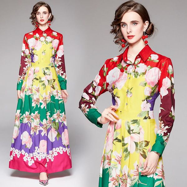 casual dresses 2021 long sleeve spring/autumn elegant office lady designer luxury party big shirt dress chic floral print tunic slim maxi, Black;gray
casual dresses 2021 long sleeve spring/autumn elegant office lady designer luxury party big shirt dress chic floral print tunic slim maxi, Black;gray