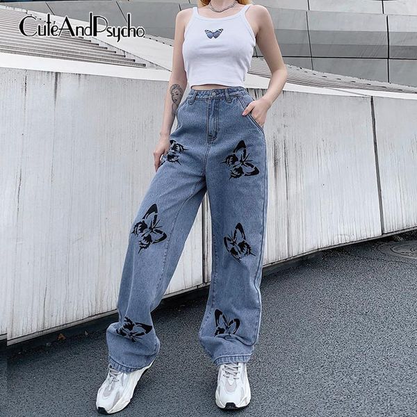 women's jeans butterfly print high waist push up with buttons ladies waisted wide leg pants plus size trousers cuteandpsycho, Blue
women's jeans butterfly print high waist push up with buttons ladies waisted wide leg pants plus size trousers cuteandpsycho, Blue