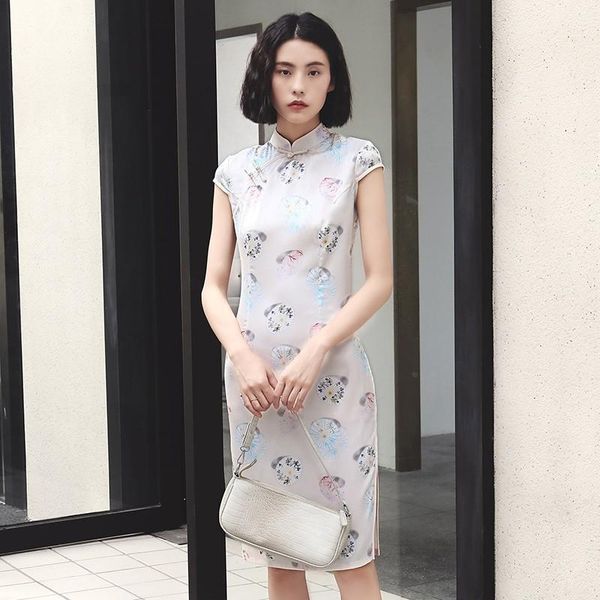 women elegant print short sleeve cheongsam summer medium length qipao vintage button trim slim exquisite chinese dress ethnic clothing, Red
women elegant print short sleeve cheongsam summer medium length qipao vintage button trim slim exquisite chinese dress ethnic clothing, Red