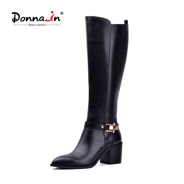boots donna-in knee-high women winter genuine leather pointed toe thick high heel metal zipper plush lining ladies shoe1, Black
boots donna-in knee-high women winter genuine leather pointed toe thick high heel metal zipper plush lining ladies shoe1, Black