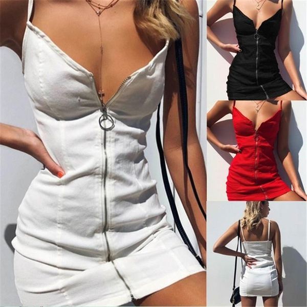 casual dresses 2021 summer woman dress zipper mini v-neck party club american clothing bodycon femme robe sleeveless, Black;gray
casual dresses 2021 summer woman dress zipper mini v-neck party club american clothing bodycon femme robe sleeveless, Black;gray