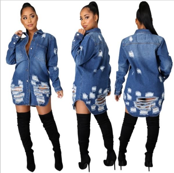 women's jackets hole cotton jean jacket women arrival plus size 3xl long sleeve blue denim casual loose coat ddlg rv4c, Black;brown
women's jackets hole cotton jean jacket women arrival plus size 3xl long sleeve blue denim casual loose coat ddlg rv4c, Black;brown