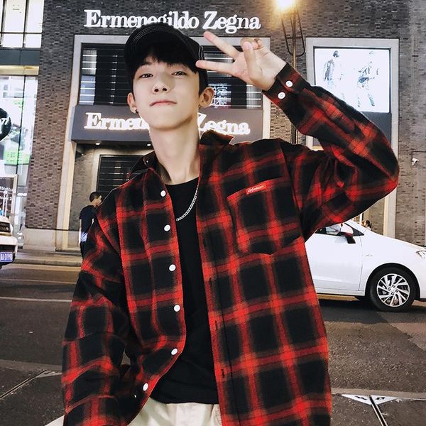 men's casual shirts autumn plaid shirt slim fit men long sleeve social dress, White;black
men's casual shirts autumn plaid shirt slim fit men long sleeve social dress, White;black
