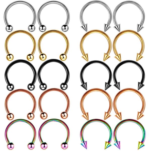 

Wholesale Horseshoe Stud Earrings Jewelry Anti-allergic 316 Stainless Steel Perforation Nose Rings For Men Women