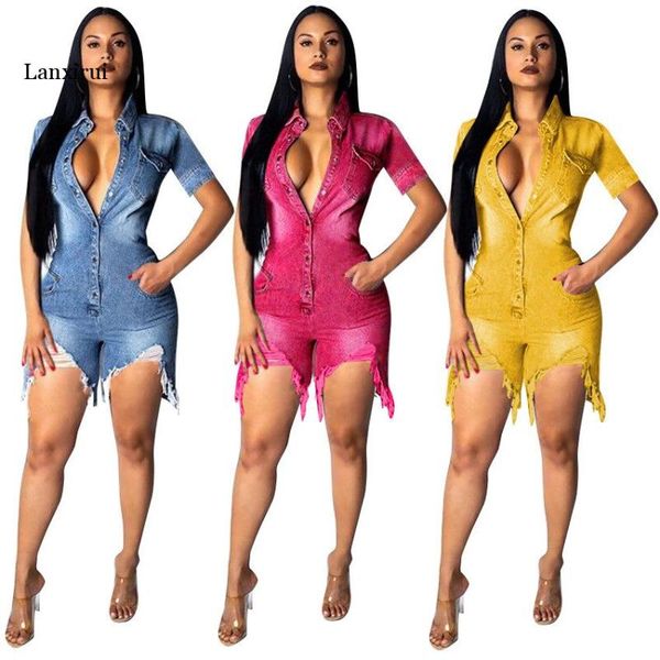 women denim button down neck short sleeve hole vintage above knee length romper casual junpeuits suit lanxirui women's jumpsuits & romp, Black;white
women denim button down neck short sleeve hole vintage above knee length romper casual junpeuits suit lanxirui women's jumpsuits & romp, Black;white