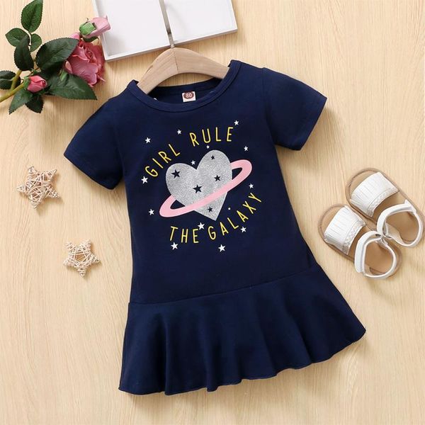 girl's dresses born infant baby girls sumer clothing short sleeve letter love print princess dress summer children, Red;yellow