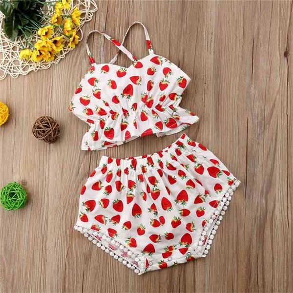summer children sets casual strap triangle shorts print strawberry cute 2pcs girls clothes 0-24m 210629, White
summer children sets casual strap triangle shorts print strawberry cute 2pcs girls clothes 0-24m 210629, White