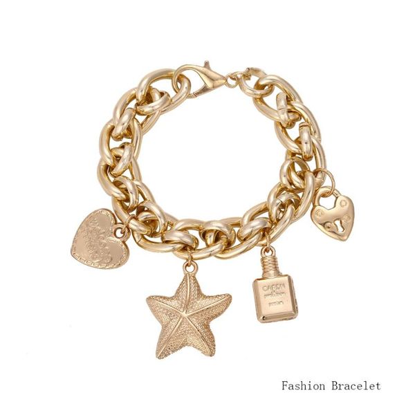 charm bracelets fashion women bracelet starfish heart shape creativity statement hip hop gold color jewelry accessories for, Golden;silver
charm bracelets fashion women bracelet starfish heart shape creativity statement hip hop gold color jewelry accessories for, Golden;silver