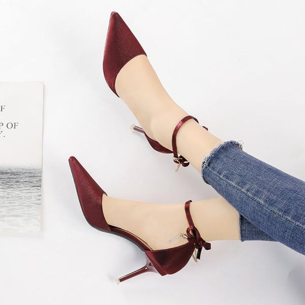 summer women's pump sandals pointed-toe satin bow metal buckle elegant stiletto party shoes dress red, Black
summer women's pump sandals pointed-toe satin bow metal buckle elegant stiletto party shoes dress red, Black