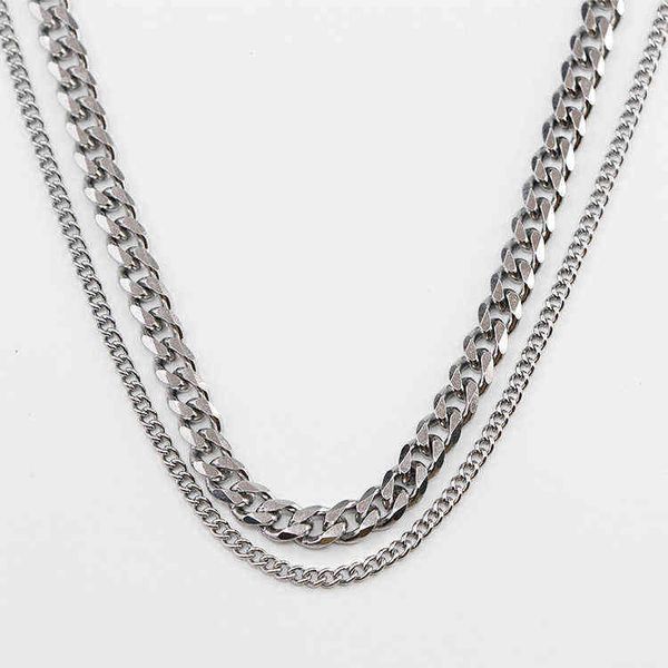 wind titanium steel grinding chain side double necklace stainless hip hop tide overlapping belt clavicle chain necklace, Silver
wind titanium steel grinding chain side double necklace stainless hip hop tide overlapping belt clavicle chain necklace, Silver
