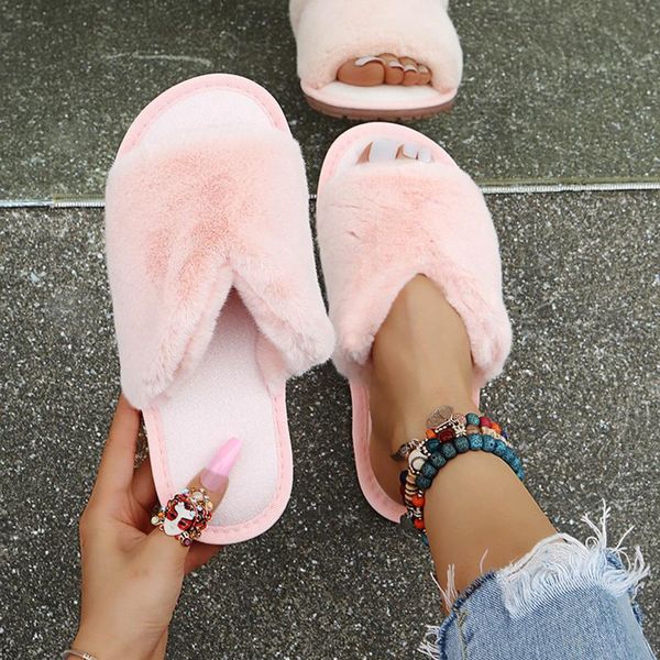 slippers solid color winter women warm comfortable plush slipper open toe cotton flip flops indoor floor slide plus size, Black
slippers solid color winter women warm comfortable plush slipper open toe cotton flip flops indoor floor slide plus size, Black