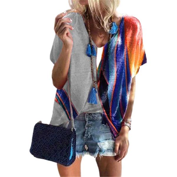 women's t-shirt oversize o-neck stitching printed t shirt women streetwear summer casual loose short sleeve tee plus size female, White
women's t-shirt oversize o-neck stitching printed t shirt women streetwear summer casual loose short sleeve tee plus size female, White