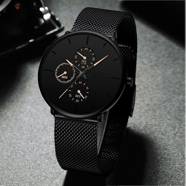 mens alloy mesh strap watch fake three-eye three-needle men's casual quartz watches, Slivery;brown
mens alloy mesh strap watch fake three-eye three-needle men's casual quartz watches, Slivery;brown