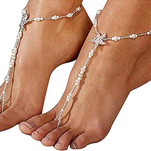 charm bracelets 2pc pearl ankle with starfish-beach barefoot sandal-anklet bracelet personality leg chain tornozeleira feminina tobilleras m, Golden;silver
charm bracelets 2pc pearl ankle with starfish-beach barefoot sandal-anklet bracelet personality leg chain tornozeleira feminina tobilleras m, Golden;silver