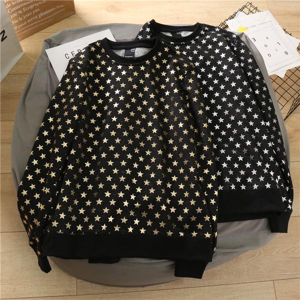 women's hoodies & sweatshirts star printed terry pullover sweatshirt thin 2021 spring autumn korean-style round neck loose jumper, Black
women's hoodies & sweatshirts star printed terry pullover sweatshirt thin 2021 spring autumn korean-style round neck loose jumper, Black