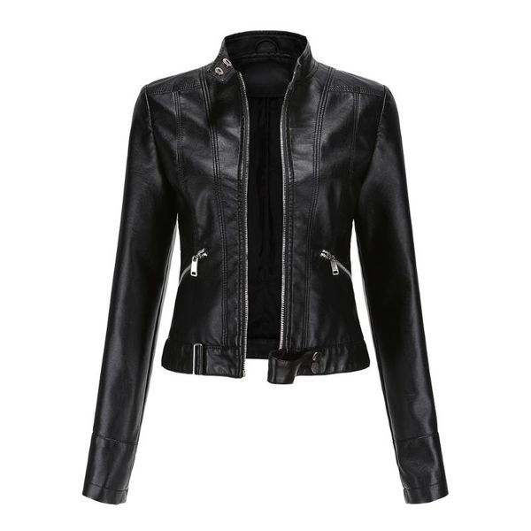 women's leather & faux loose fit big size asymmetrical pu jacket lapel long sleeve women coat fashion spring autumn 2021, Black
women's leather & faux loose fit big size asymmetrical pu jacket lapel long sleeve women coat fashion spring autumn 2021, Black