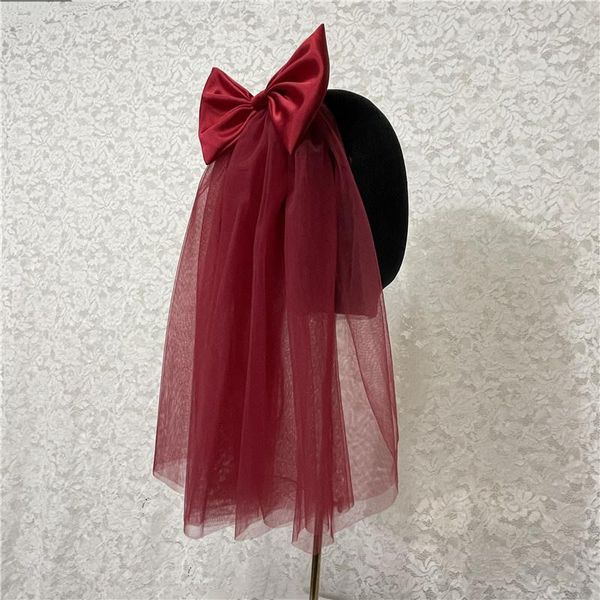 bridal veils mingli tengda wine red bow headdress bride short simple travel pography headdressbridal wedding with comb, Black
bridal veils mingli tengda wine red bow headdress bride short simple travel pography headdressbridal wedding with comb, Black