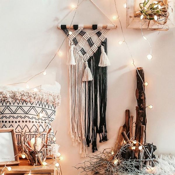 tapestries ins nordic style black and white hand-woven small tapestry wall hangings grid tassel home bedroom pendant
tapestries ins nordic style black and white hand-woven small tapestry wall hangings grid tassel home bedroom pendant