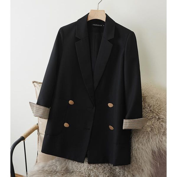 women's suits & blazers 2021 suit korean style spring and autumn fashion british jacket, White;black
women's suits & blazers 2021 suit korean style spring and autumn fashion british jacket, White;black