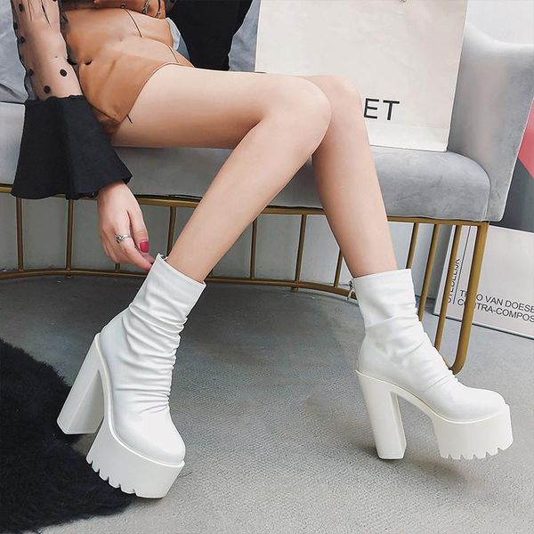 boots 2021 autumn winter platform high heels back zipper black white short for women waterproof gothic shoes
boots 2021 autumn winter platform high heels back zipper black white short for women waterproof gothic shoes