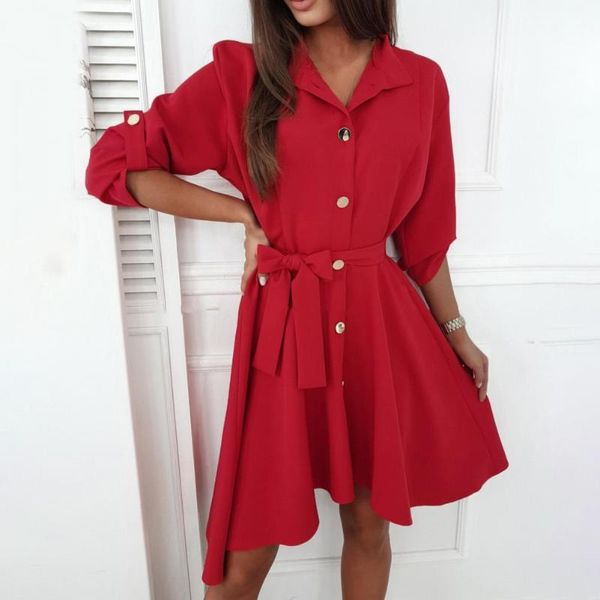 casual dresses women's vintage autumn women dress solid color single breasted shirt sexy, Black;gray
casual dresses women's vintage autumn women dress solid color single breasted shirt sexy, Black;gray