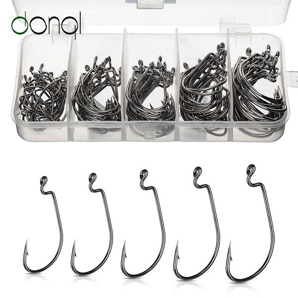 fishing hooks donql 50/100pcs wide crank carbon steel offset fishhook 3/0#-2# bass barbed carp hook for soft worm lure
fishing hooks donql 50/100pcs wide crank carbon steel offset fishhook 3/0#-2# bass barbed carp hook for soft worm lure