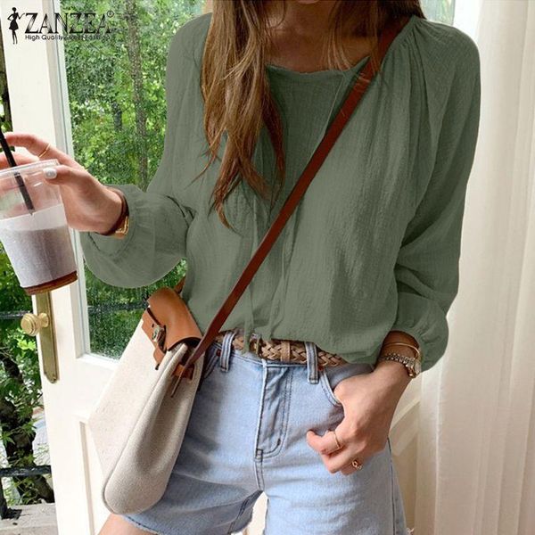 women's blouses & shirts elegant puff sleeve women spring zanzea 2021 casual lace up v neck tunic female solid pleated oversize chemis, White
women's blouses & shirts elegant puff sleeve women spring zanzea 2021 casual lace up v neck tunic female solid pleated oversize chemis, White