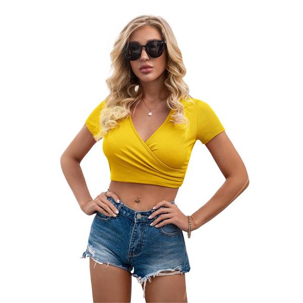 women's t-shirt summer women fashion short sleeve v-neck stylish solid color crop for ladies female soft fabric wholesale, White
women's t-shirt summer women fashion short sleeve v-neck stylish solid color crop for ladies female soft fabric wholesale, White