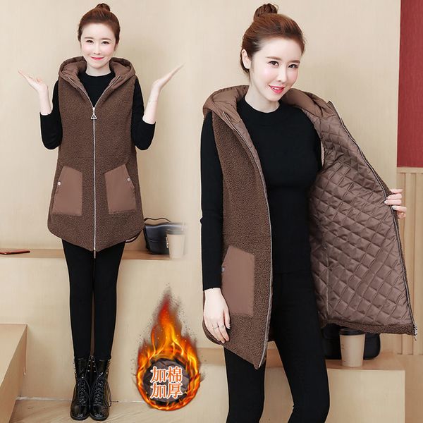 streetwear lamb wool vest plus size female jacket autumn and winter mid-length quilted loose cotton waistcoat y811 gddx, Black;brown
streetwear lamb wool vest plus size female jacket autumn and winter mid-length quilted loose cotton waistcoat y811 gddx, Black;brown