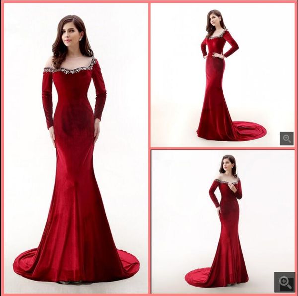 2021 latest style red mermaid prom dresses long sleeve modest beading crystals elegant party gowns formal court train vintage muslim women e, Black
2021 latest style red mermaid prom dresses long sleeve modest beading crystals elegant party gowns formal court train vintage muslim women e, Black