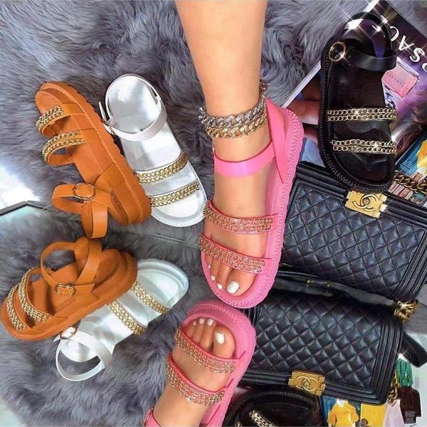 fashion travel sandals women pu leather shoes beach unique gold chain straps buckle closure comfort platform, Black
fashion travel sandals women pu leather shoes beach unique gold chain straps buckle closure comfort platform, Black