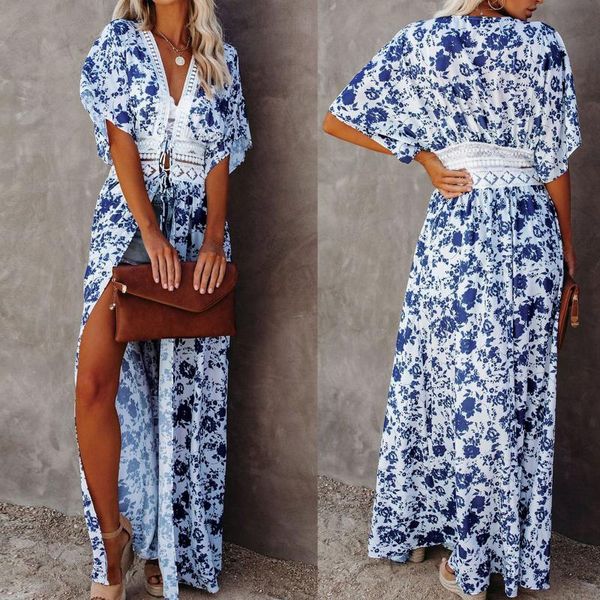 women's swimwear kimono cardigan women vintage floral chiffon shirts loose shawl boho long sunscreen blouse beach bikini cover up outf, White;black
women's swimwear kimono cardigan women vintage floral chiffon shirts loose shawl boho long sunscreen blouse beach bikini cover up outf, White;black