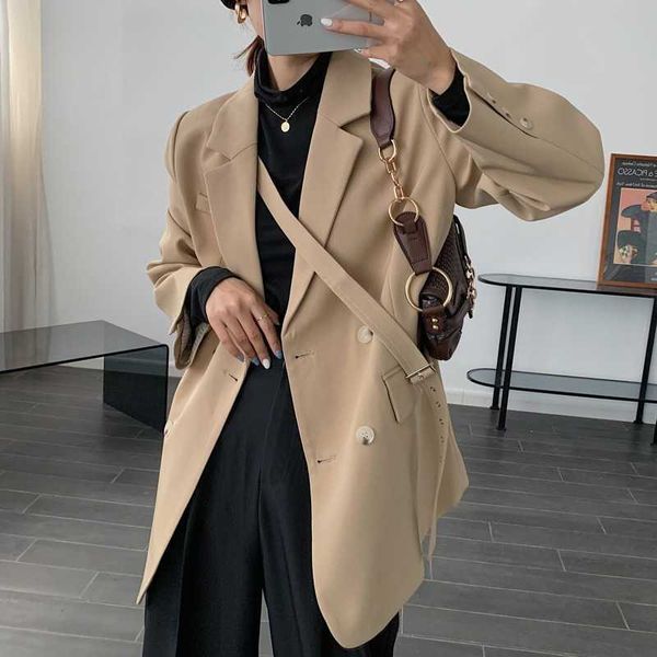 casual women's jacket blazer autumn and winter fashion double-breasted loose mid-length suit 210527, White;black
casual women's jacket blazer autumn and winter fashion double-breasted loose mid-length suit 210527, White;black