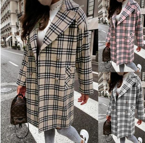 women's wool & blends winter oversize thick coat women vintage plaid pockets warm jacket outwear female elegant loose long overcoats, Black
women's wool & blends winter oversize thick coat women vintage plaid pockets warm jacket outwear female elegant loose long overcoats, Black
