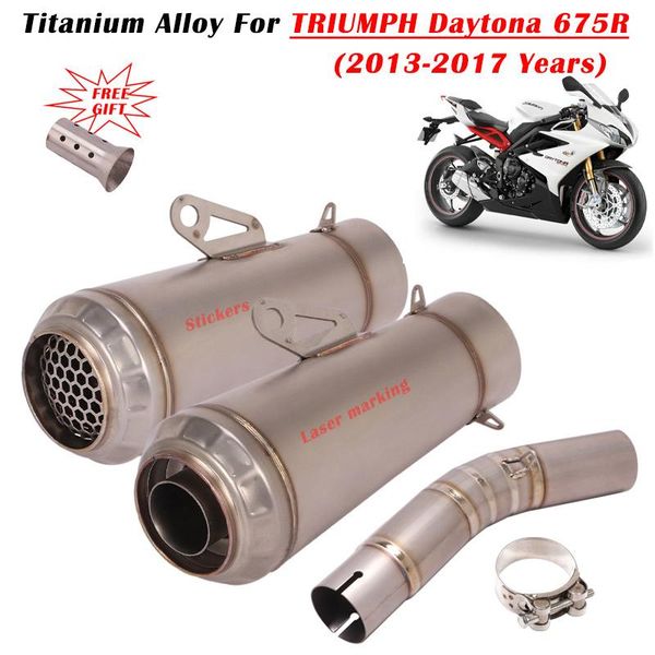 motorcycle exhaust system for daytona 675r 13 14 15 16 17 escape titanium alloy modify muffler side row middle link pipe
motorcycle exhaust system for daytona 675r 13 14 15 16 17 escape titanium alloy modify muffler side row middle link pipe