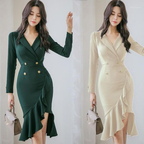 casual dresses coigarsam women long dress autumn 2021 office lady korea style ruffles full sleeve solid zipper v-neck apricot green, Black;gray
casual dresses coigarsam women long dress autumn 2021 office lady korea style ruffles full sleeve solid zipper v-neck apricot green, Black;gray