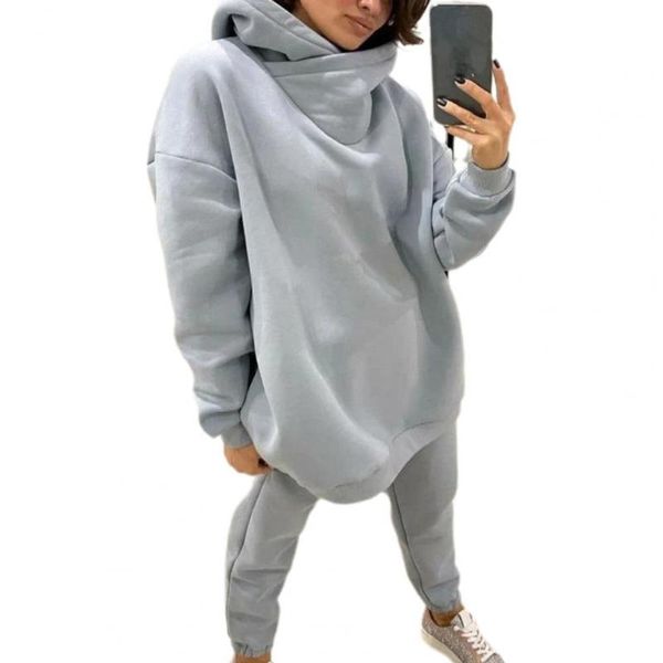 women's two piece pants 1 set hoodie women pockets loose-fitting sweatshirt ankle tied sweatpants for tracksuit, White
women's two piece pants 1 set hoodie women pockets loose-fitting sweatshirt ankle tied sweatpants for tracksuit, White