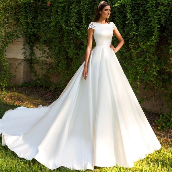 other wedding dresses vestido de noiva elegant scoop neck illusion back a-line dress luxury beading appliques cap sleeve princess bridal gow, White
other wedding dresses vestido de noiva elegant scoop neck illusion back a-line dress luxury beading appliques cap sleeve princess bridal gow, White