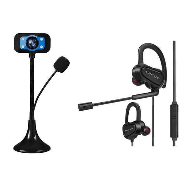 set gaming earphones with hd mic 3.5mm wired stereo headset & 1 pcs multifunctional computer camera webcams
set gaming earphones with hd mic 3.5mm wired stereo headset & 1 pcs multifunctional computer camera webcams