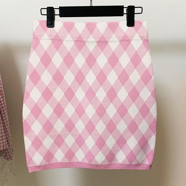 skirts spring / summer 2021 women's diamond check knit high waist skirt o10, Black 
skirts spring / summer 2021 women's diamond check knit high waist skirt o10, Black